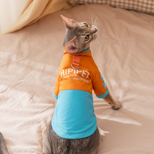 Color-blocked Cotton Coat for Cats Stylish Comfortable Pet Jacket - product photo 4