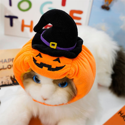 Halloween Cat Costume Pumpkin Witch Hat – Cute Dog & Cat Halloween Pet Costume