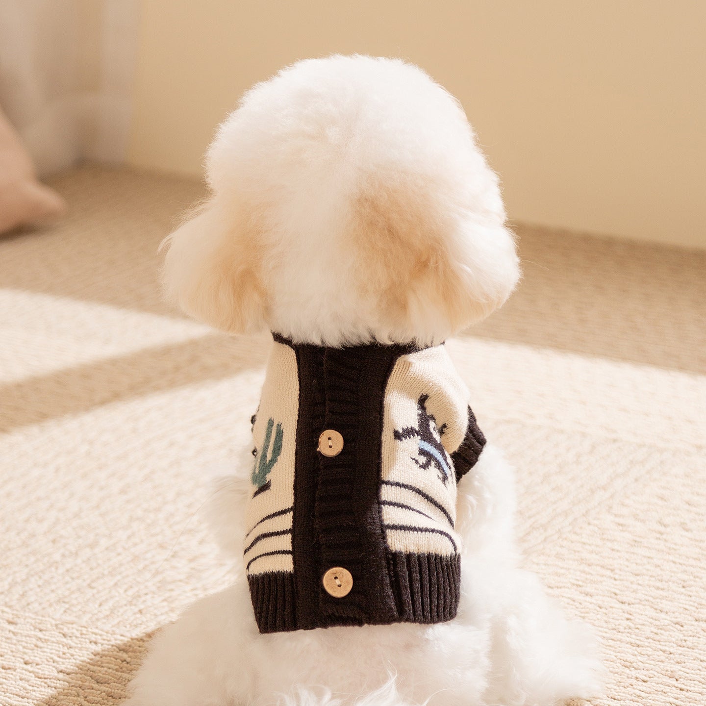 Cute Cactus Knit Sweater for Small Dogs