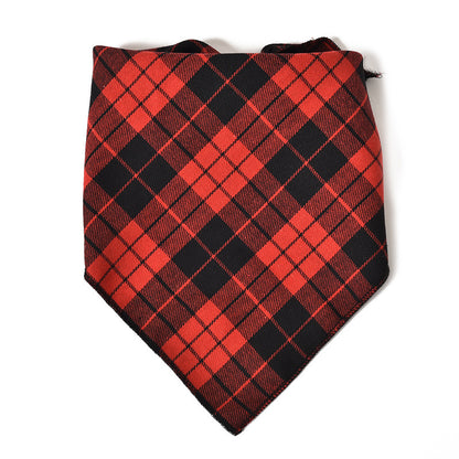 Christmas & Plaid Dog Bandana Bib – Soft Cotton Triangle Scarf for Small to Large Dogs