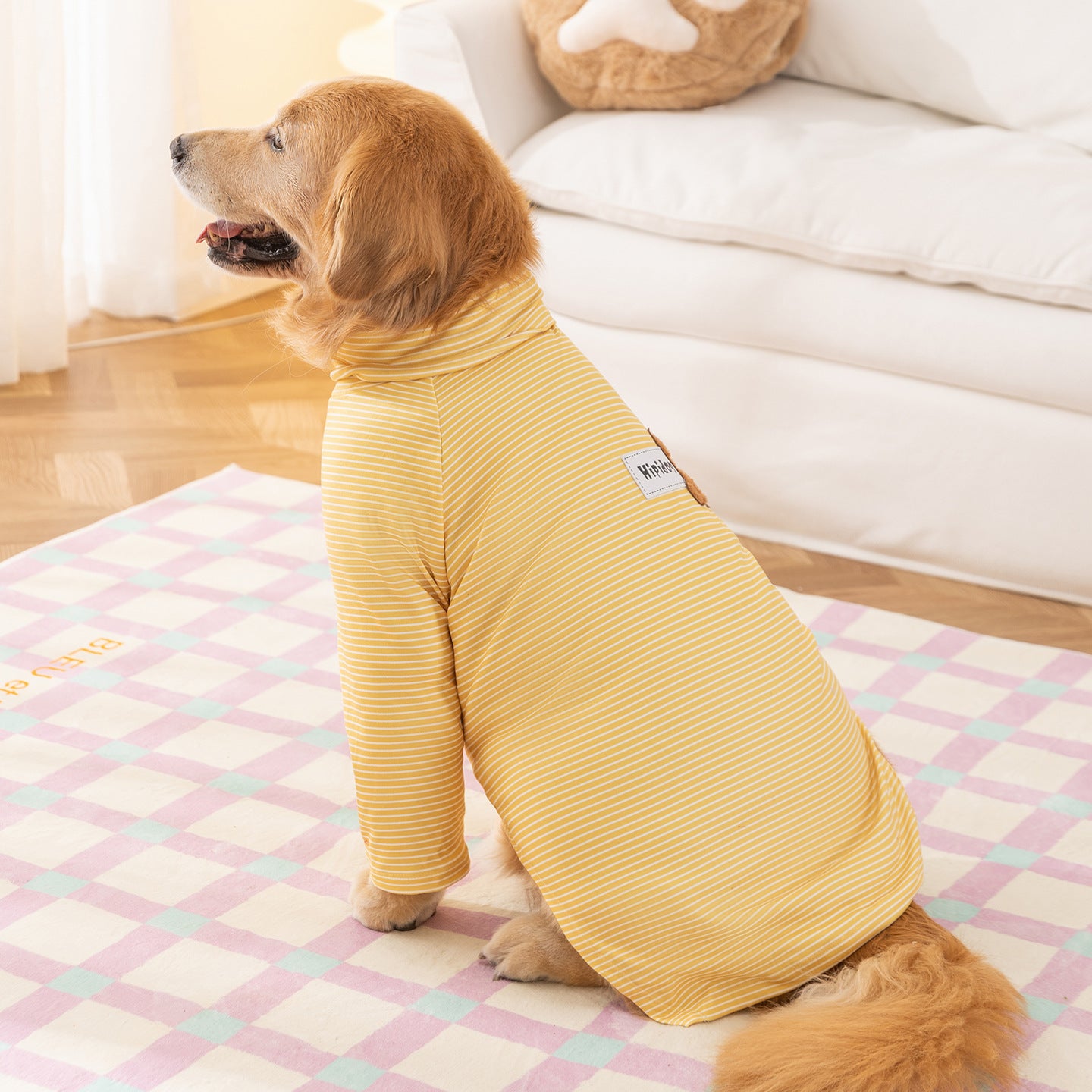 Striped Dog Hoodie for Large Dogs Soft Comfortable Puppy Clothes 3XL–8XL
