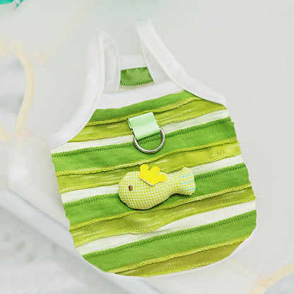 Cute Striped Cat Shirt – Breathable Summer Vest