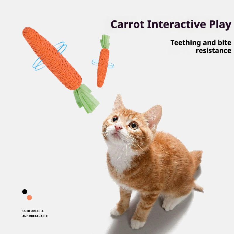 Handmade Paper Rope Carrot Toy  – Durable and Bite-Resistant Design