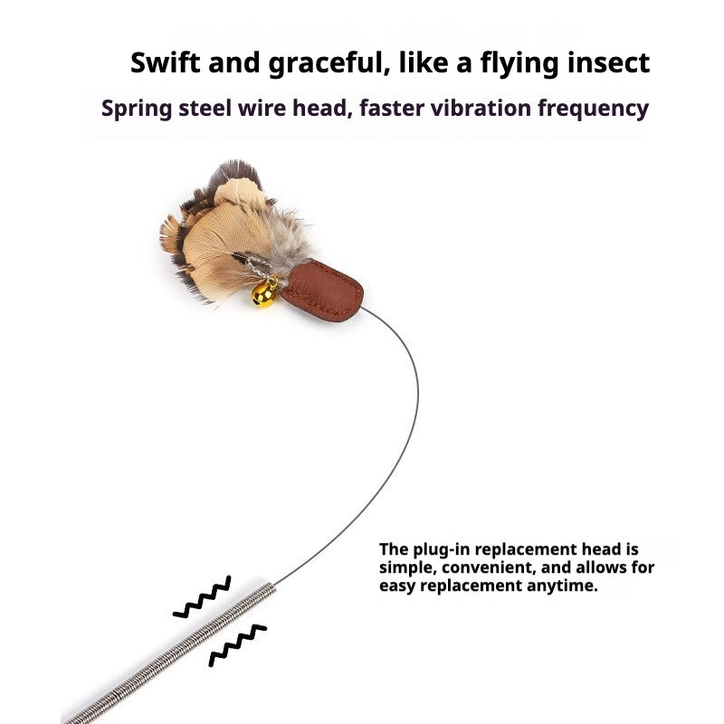 Interactive Direct-Guide Cat Toy with Feathers