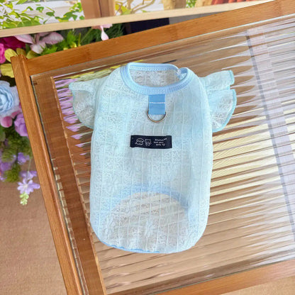 Lace Ruffle Pet Harness Vest – Breathable Summer Fit