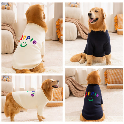 Apple Smiley Dog Sweater for Large Dogs Soft Colorful Puppy Clothes 3XL–8XL