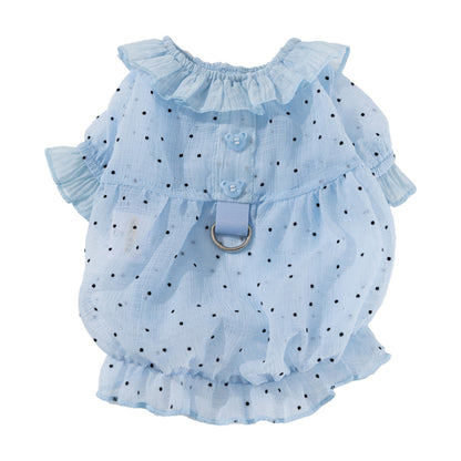 HipiDogs Polka Dot Ruffle Cat Dress | Lightweight Princess Dress
