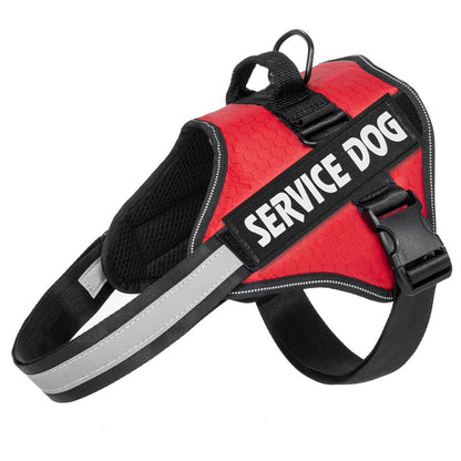 Service Dog Harness Vest – Adjustable No Pull Tactical Dog Harness with Reflective Straps for Large Dogs