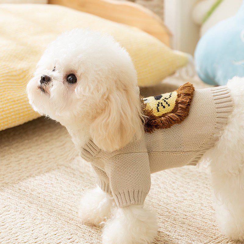Lovely Lion Knit Sweater for Small Dogs
