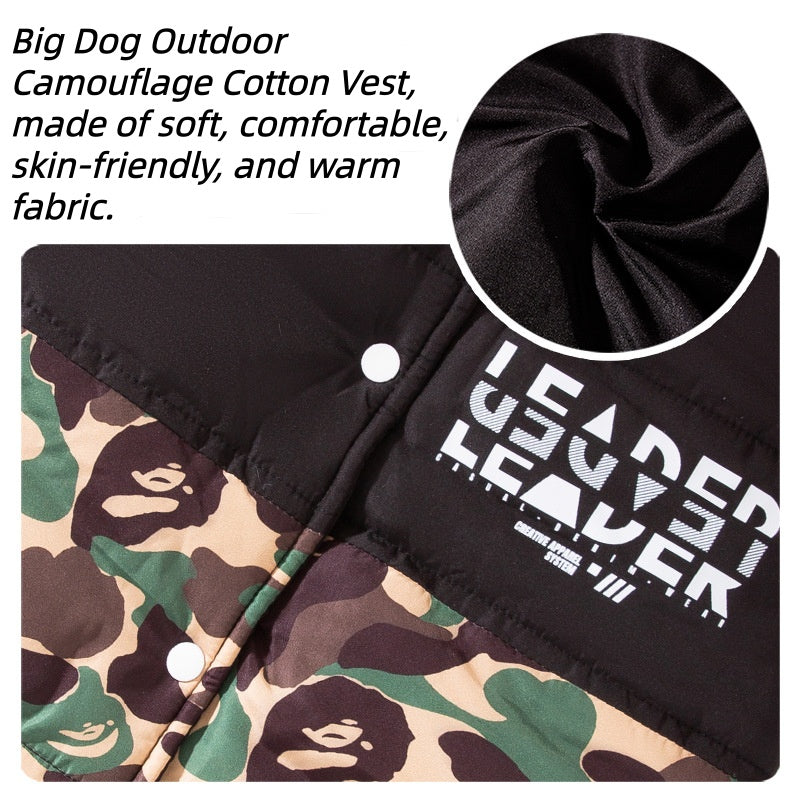 Camouflage Dog Jacket for Large Dogs Warm Stylish Puppy Clothes 3XL–8XL