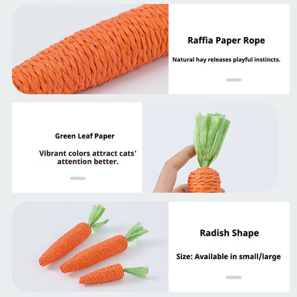 Handmade Paper Rope Carrot Toy  – Durable and Bite-Resistant Design