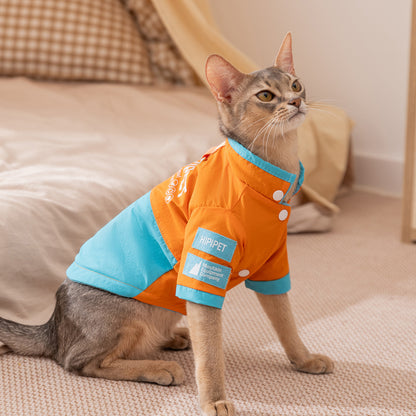 Color-blocked Cotton Coat for Cats Stylish Comfortable Pet Jacket