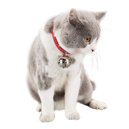 Leather Pet Collar with Bell | Adjustable Cat & Small Dog Collar with Paw Studs | Cute Pet Collar | HipiDogs