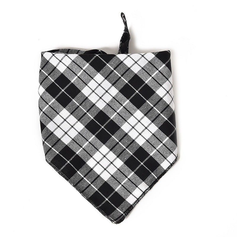 Christmas & Plaid Dog Bandana Bib – Soft Cotton Triangle Scarf for Small to Large Dogs