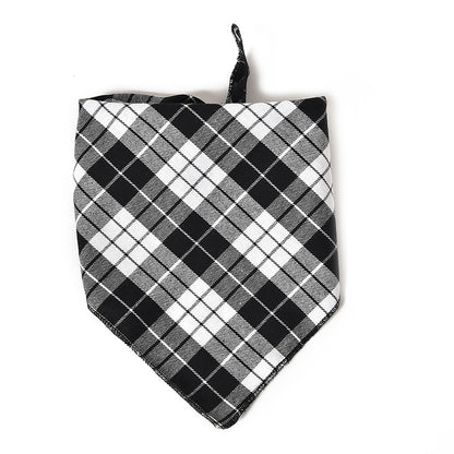 Christmas & Plaid Dog Bandana Bib – Soft Cotton Triangle Scarf for Small to Large Dogs