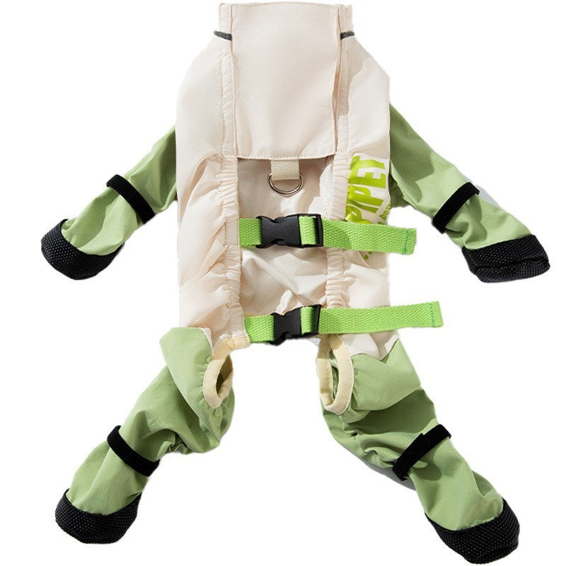 Waterproof Dog Raincoat with Boots | Full Body Pet Rain Suit with Leash Harness | Outdoor Rain Jacket for Small Dogs | HipiDogs