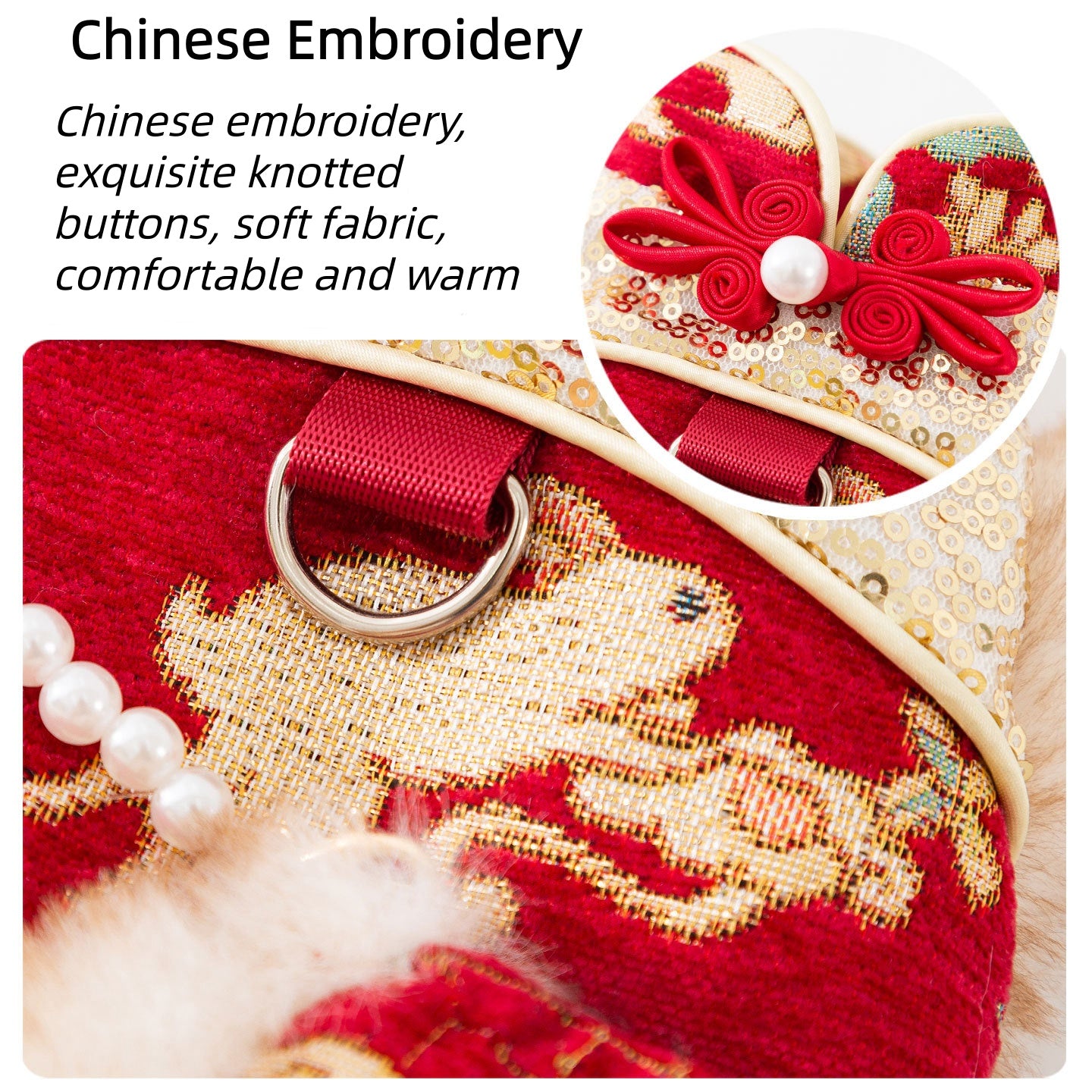 Flowers in Full Bloom New Year's Tang Suit for Cats