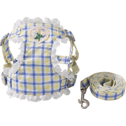 HipiDogs Daisy Plaid Cat Harness & Leash Set
