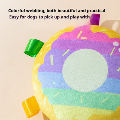 Colorful Pet Plush Frisbee Toy - Durable, Interactive Dog Toy for Fetch and Play