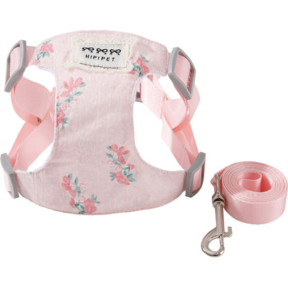HipiDogs Floral Cat Harness Vest | Soft Adjustable Escape-Resistant Walking Harness