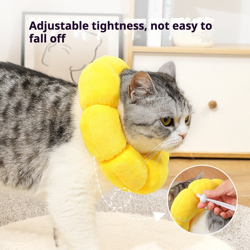 Cute Sunflower Cat Collar - Soft, Comfortable, and Anti-Lick Design for Your Cat's Safety