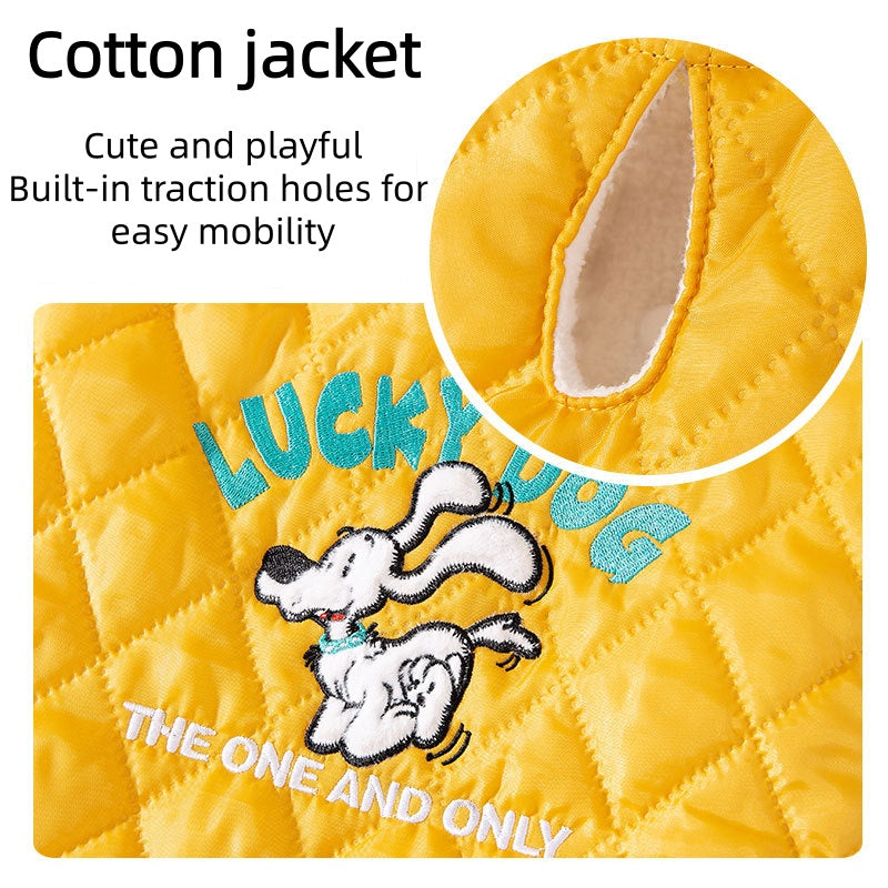 Yellow Puffer Dog Jacket for Large Dogs Warm Cozy Puppy Coat 3XL–8XL