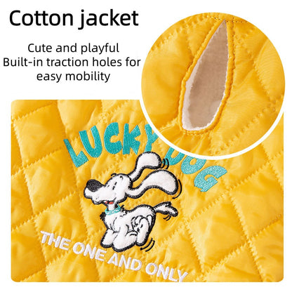 Yellow Puffer Dog Jacket for Large Dogs Warm Cozy Puppy Coat 3XL–8XL