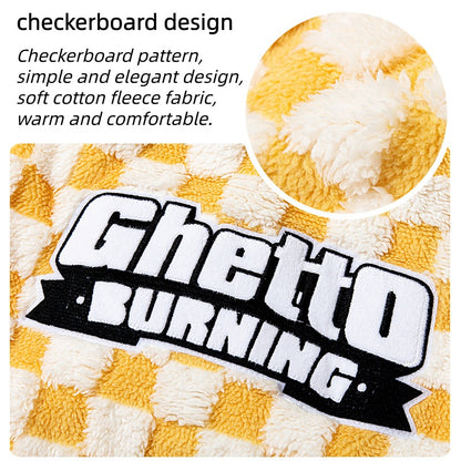 Checkered Fleece Dog Hoodie for Large Dogs Warm Cozy Puppy Jacket 3XL–8XL
