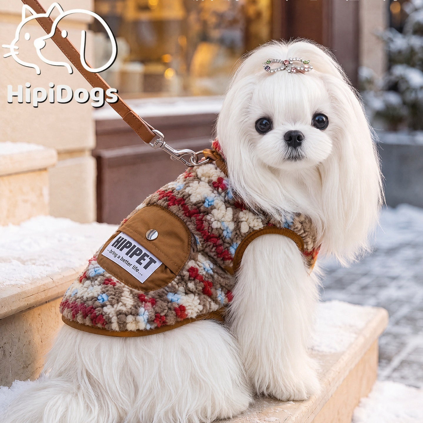 Cozy Sherpa Harness Vest with Pocket for Dogs