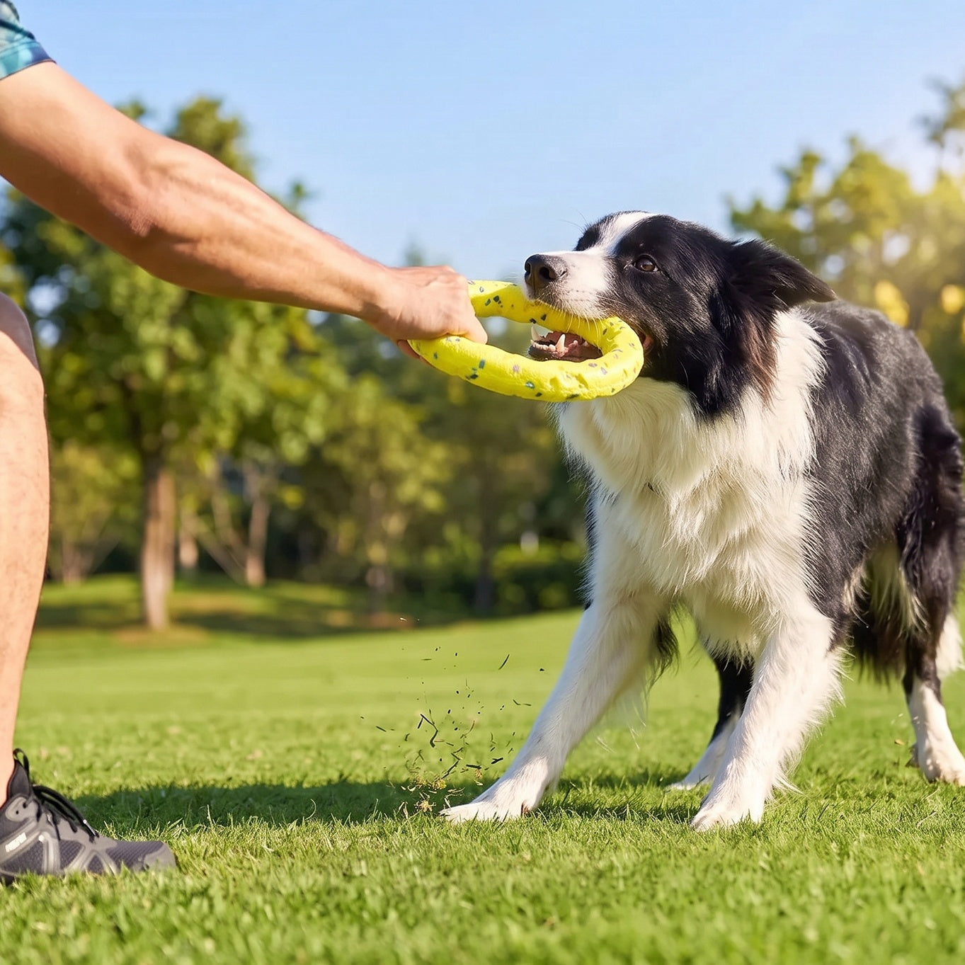Floating Ring Dog Toy – Textured Fetch & Tug Toy for Outdoor and Water Play