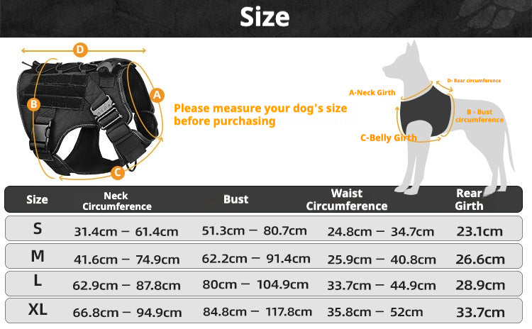 Tactical Dog Harness with Handle - Adjustable No Pull Military Style Vest for Medium and Large Dogs - product photo 3