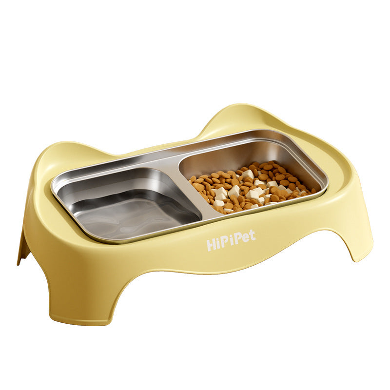 HipiDogs Elevated Double Pet Bowl | Stainless Steel Food & Water Feeder