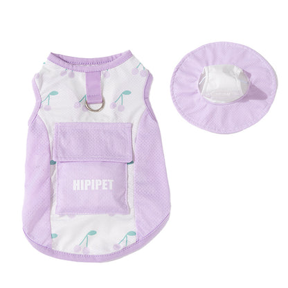 HipiDogs Summer Sun Protection Dog Harness Vest with Hat