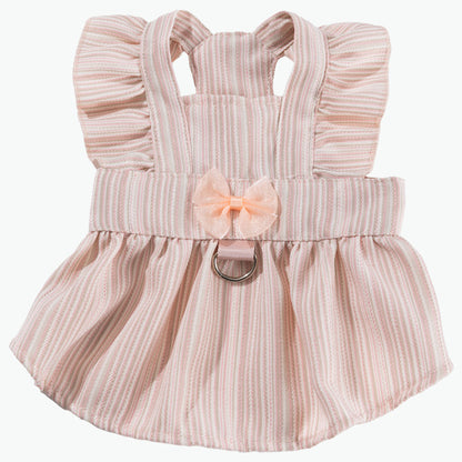HipiDogs Elegant Harness Dress | Pleated Pet Dress with Matching Leash