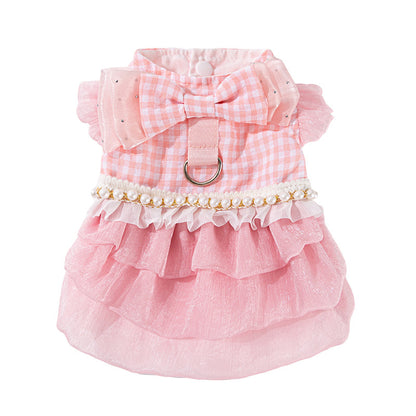 HipiDogs Gingham Princess Dog Dress