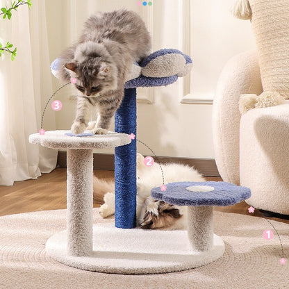 Flower Cat Tree with Scratching Posts – Multi-Level Plush Cat Tower Playground & Climbing Tree