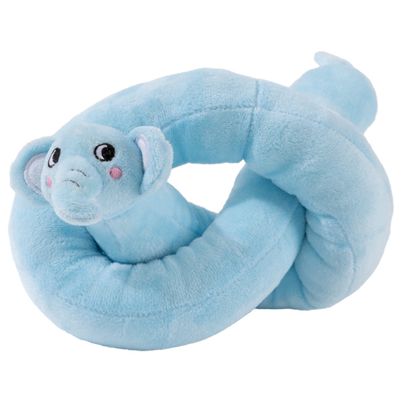 Cute Elephant Plush Pet Neck Pillow for Dogs & Cats – Soft U-Shaped Resting Cushion
