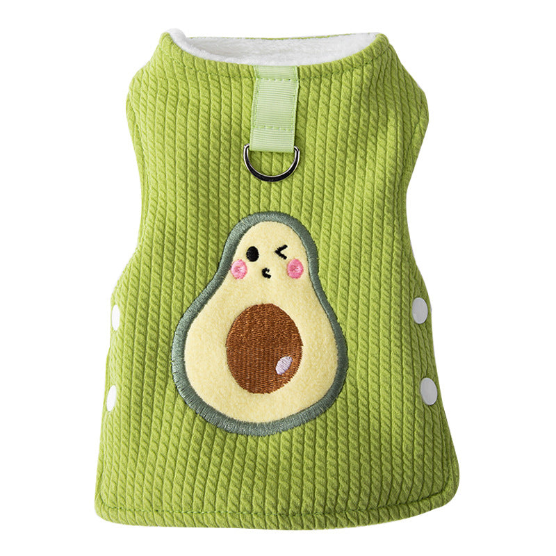 Cute Little Sweater for Cats – Avocado & Dog Embroidery