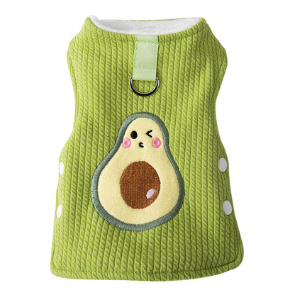 Cute Little Sweater for Cats – Avocado & Dog Embroidery