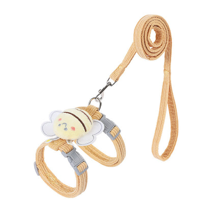 Cute Bee-Themed Cat and Dog Harness with Leash – Soft, Adjustable, and Escape-Proof for Outdoor Walks