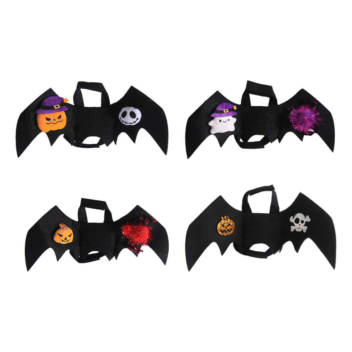 Halloween Bat Wings Pet Costume – Black Pumpkin & Ghost Wings for Dogs and Cats