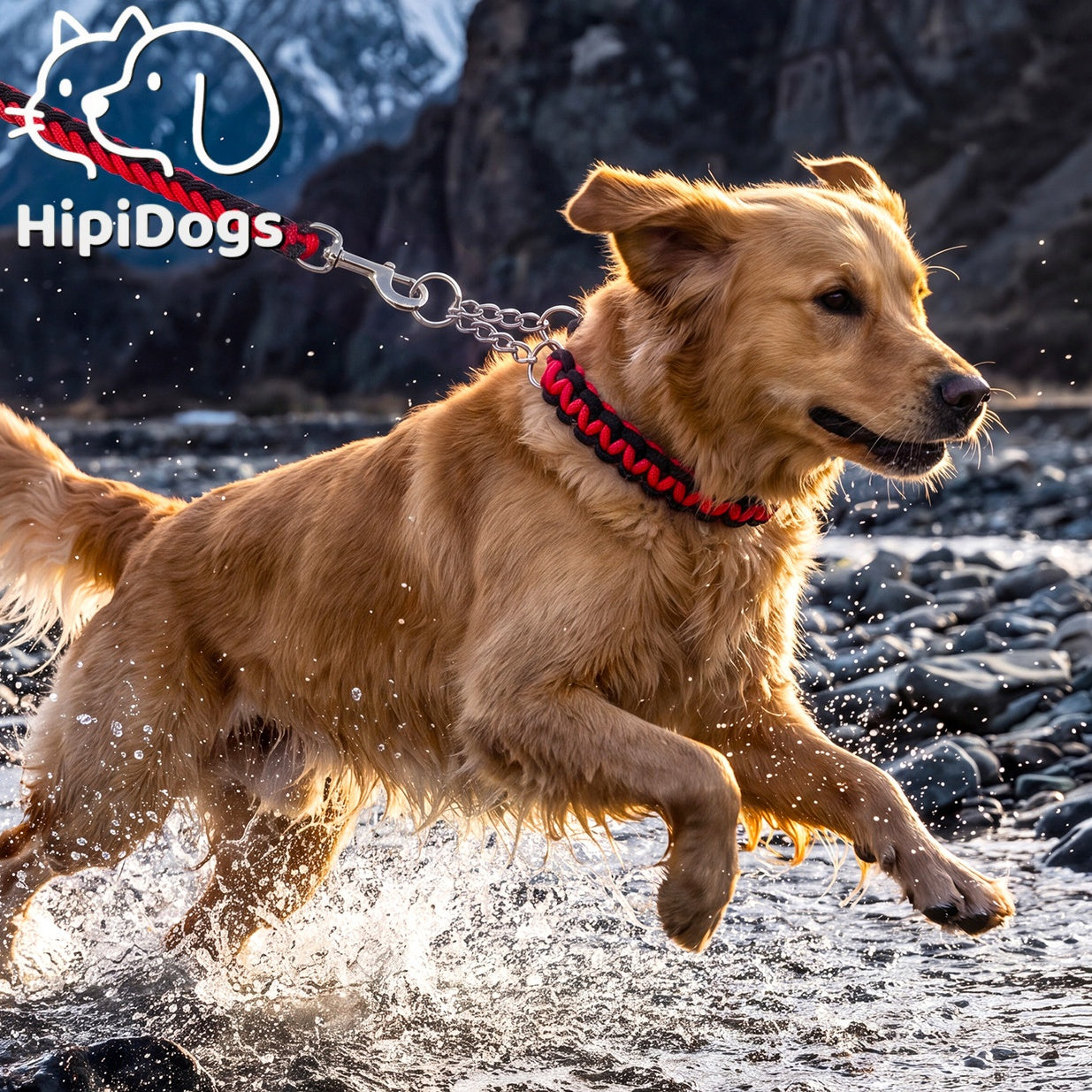 Heavy-Duty Braided Dog Collar & Leash Set for Strong Dogs