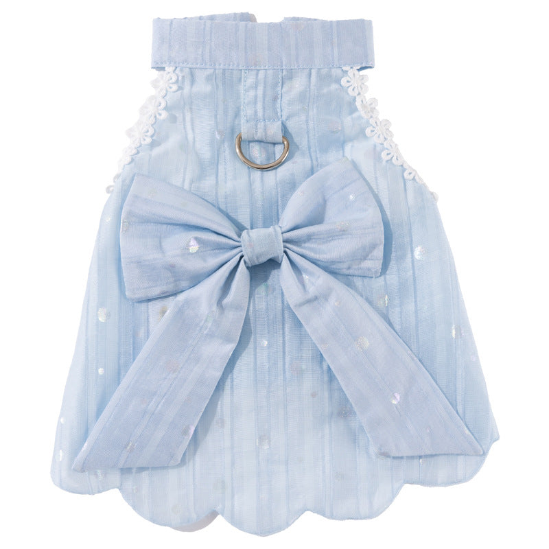 HipiDogs Elegant Bow Pet Dress | Lightweight Princess Dress for Small Dogs & Cats