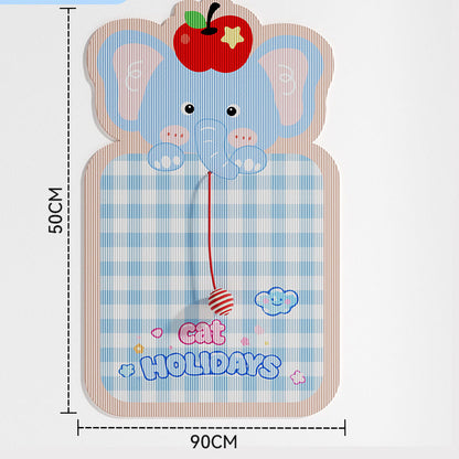 HipiDogs Elephant Cat Scratching Board with Hanging Ball Toy | Wall-Mounted Scratch Pad