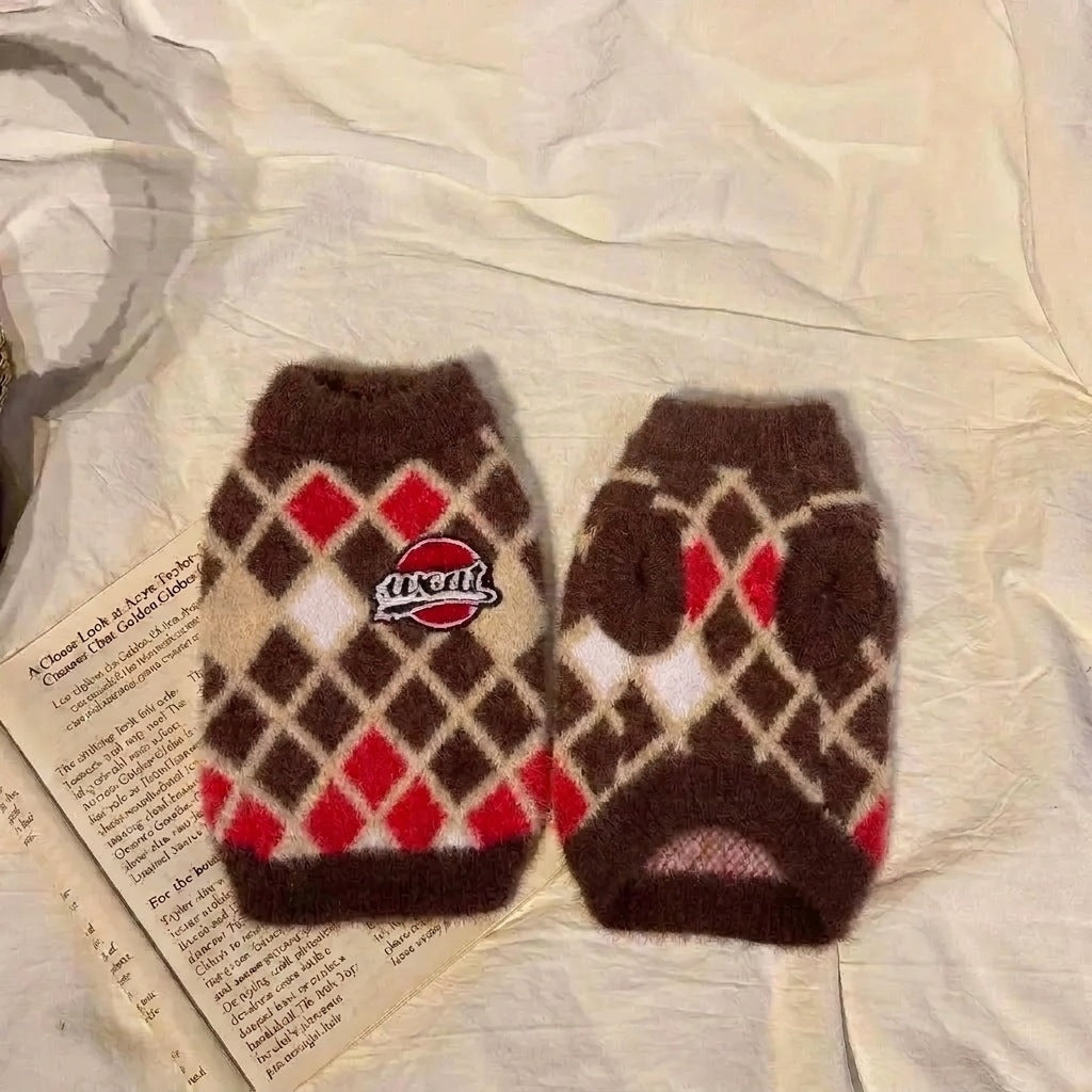 Dog Sweater with Matching Scarf – Cozy Knit Winter Pet Pullover for Small Dogs