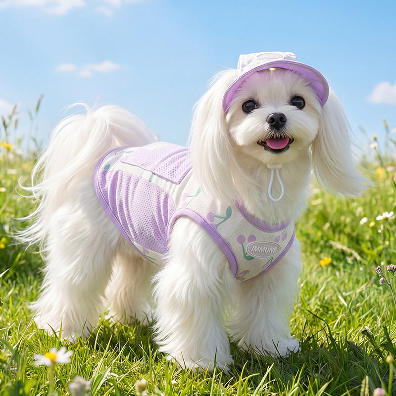 HipiDogs Summer Sun Protection Dog Harness Vest with Hat