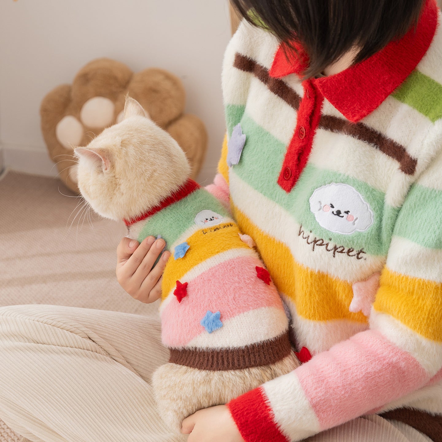 Striped Colorblock Sweater for Cats – Soft, Warm & Stylish Knitwear