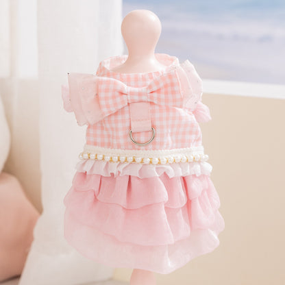HipiDogs Gingham Princess Dog Dress
