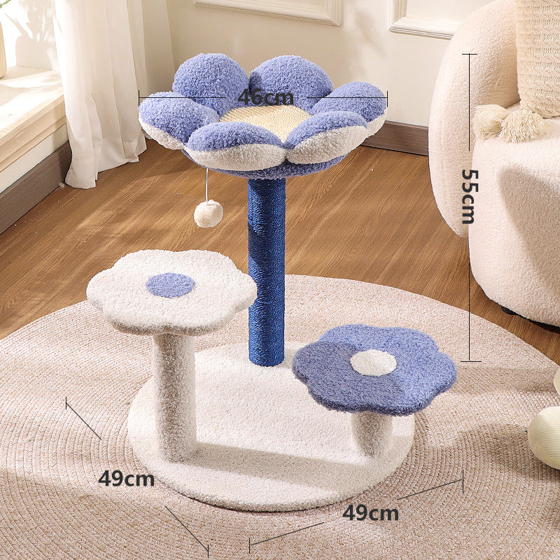 Flower Cat Tree with Scratching Posts – Multi-Level Plush Cat Tower Playground & Climbing Tree