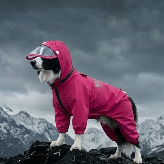 HipiDogs Waterproof Dog Rain Suit | Full Coverage Hooded Raincoat